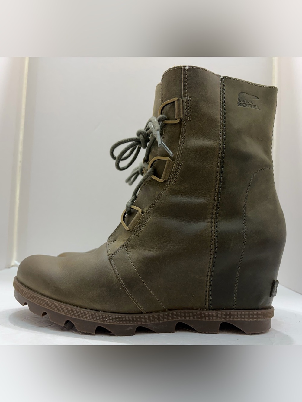 Sorel Olive Green Lace-Up Combat Boots - Picture 6 of 13